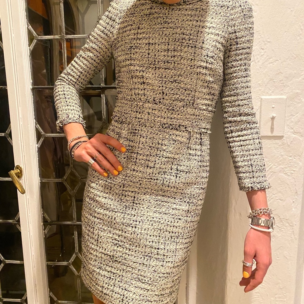 J. Crew Cream Long Sleeve Sheath Dress for Work